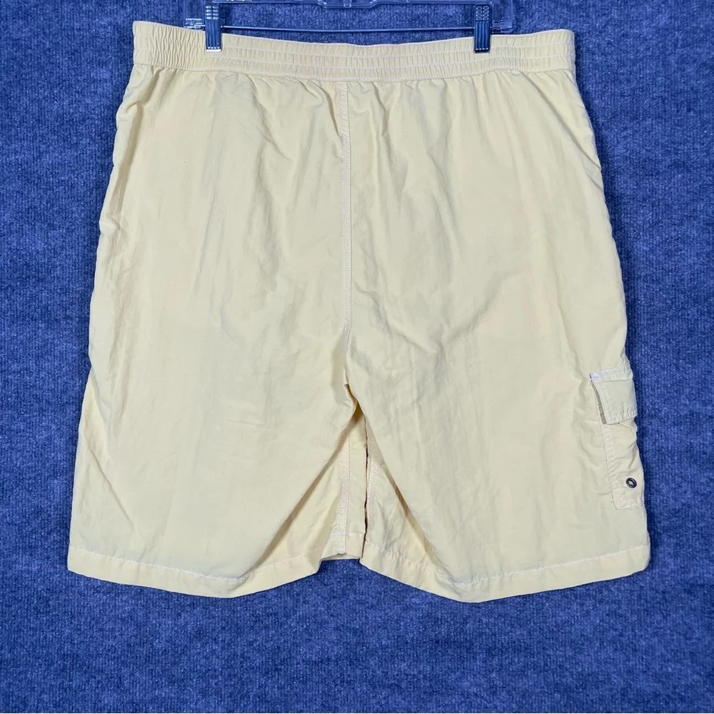 Polo Ralph Lauren Mens XL Yellow Lined Cargo Tie Swim Trunks Shorts 90s Y2K Pony